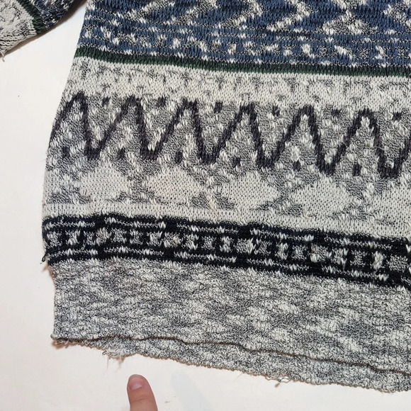 Vintage Madison Crew Neck Knit Zigzag Pattern Sweater Mens Large Unisex - Picture 7 of 8